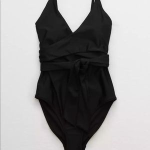 NWT Aerie black wrap one piece swimsuit